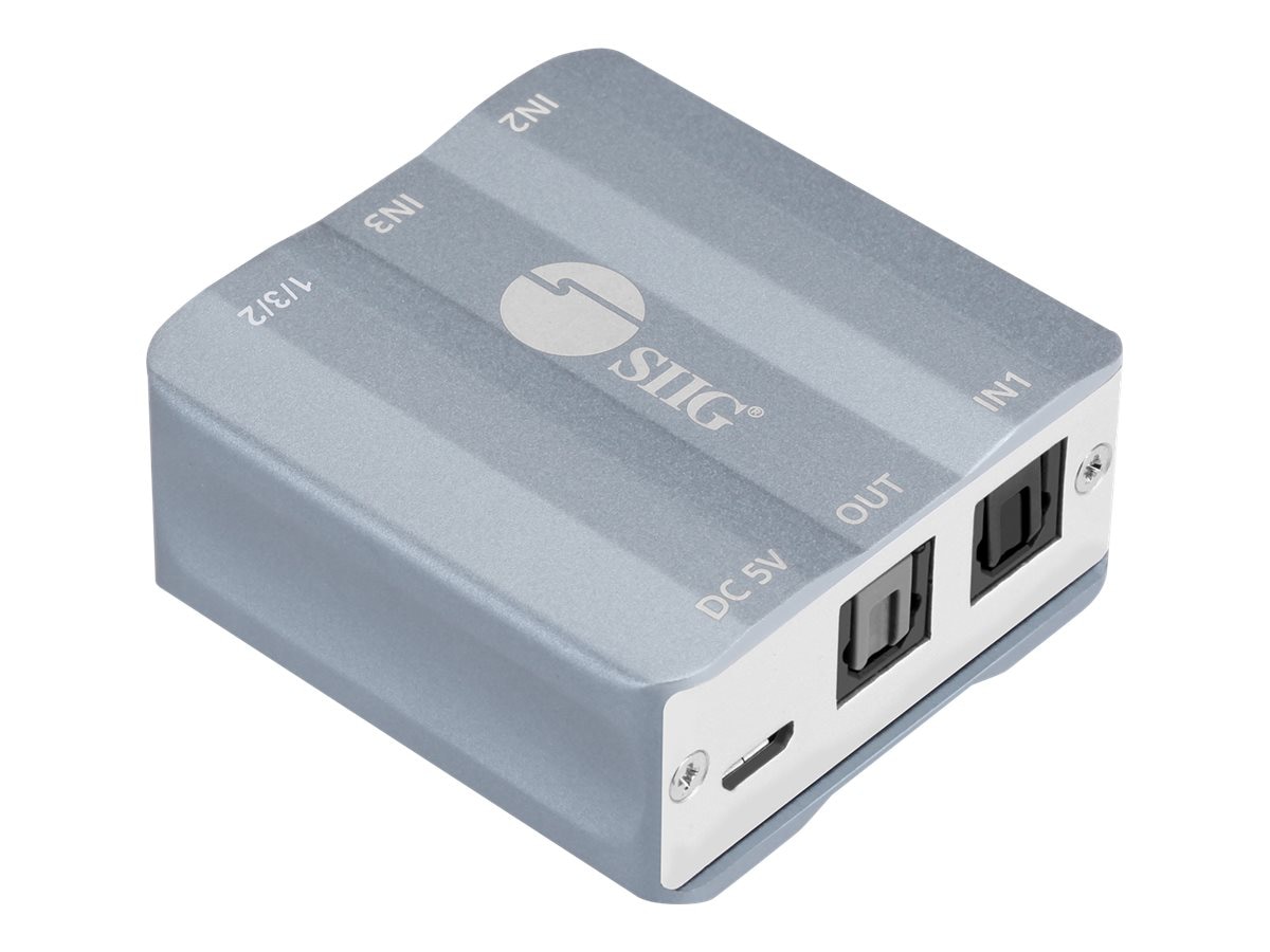 SIIG 3x1 SPDIF Toslink Switch - audio switch - 3 ports - TAA Compliant