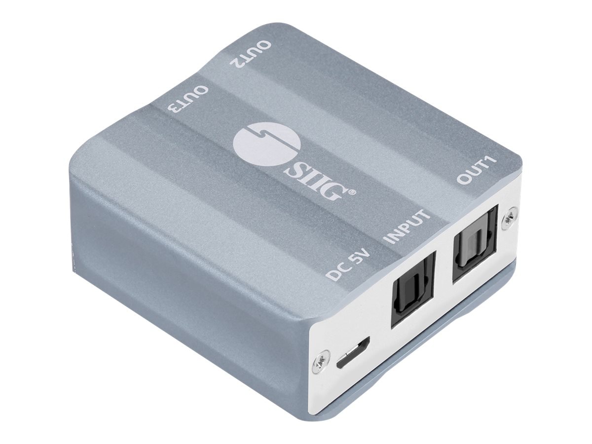 SIIG 1x3 S/PDIF Toslink Splitter - audio splitter - 3 ports - TAA Compliant