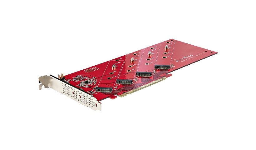StarTech.com Quad M.2 PCIe Adapter Card, x16 Quad NVMe or AHCI M.2 SSD to PCI Express 4,0, Up to 7.8GBps/Drive, For