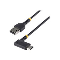 StarTech.com 3ft (1m) USB A to C Charging Cable Right Angle, Heavy Duty Fas