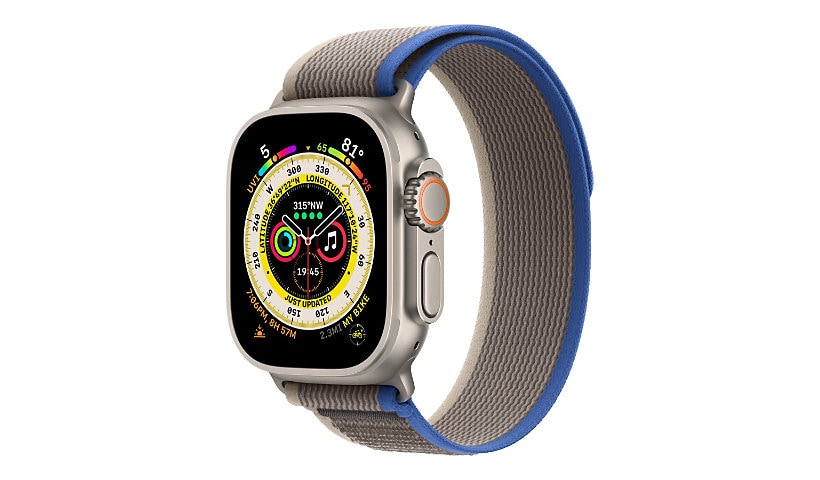Apple Watch Ultra - titanium - smart watch with Trail Loop - blue/gray - 32 GB