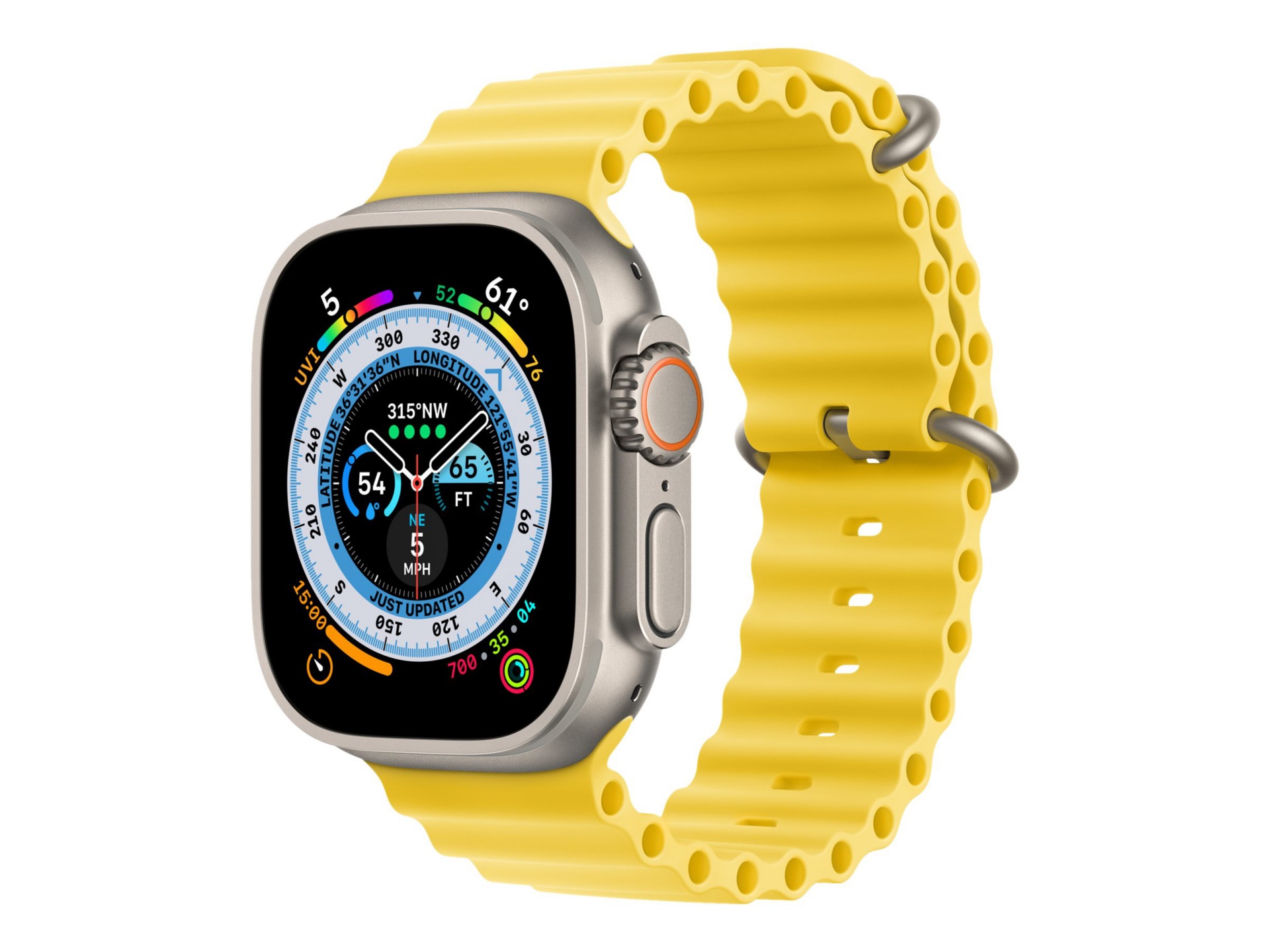 Apple Watch Ultra - titanium - smart watch with Ocean band - yellow - 32 GB