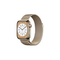 Apple Watch Series 8 (GPS + Cell) 41mm Gold Stainless Steel Case w Milanese
