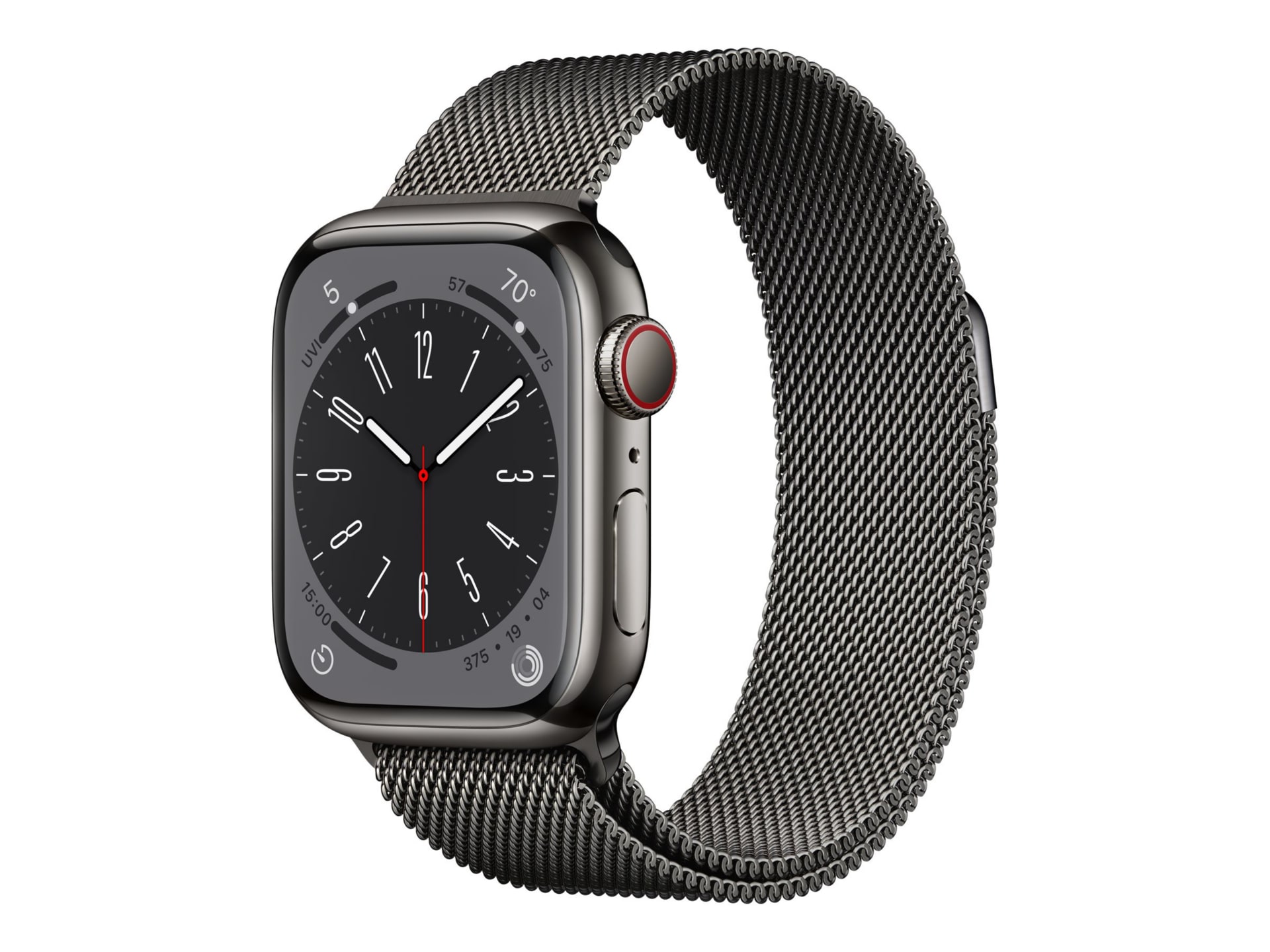 Apple Watch Series 8 (GPS + Cellular) - 41mm Graphite Stainless Steel Case with Graphite Milanese Loop - 32 GB