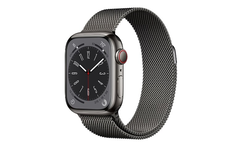 Apple Watch Series 8 (GPS + Cellular) - 41mm Graphite Stainless Steel Case  with Graphite Milanese Loop - 32 GB
