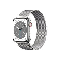 Apple Watch Series 8 (GPS + Cell) 45mm Silver Stainless Steel Case w Milane