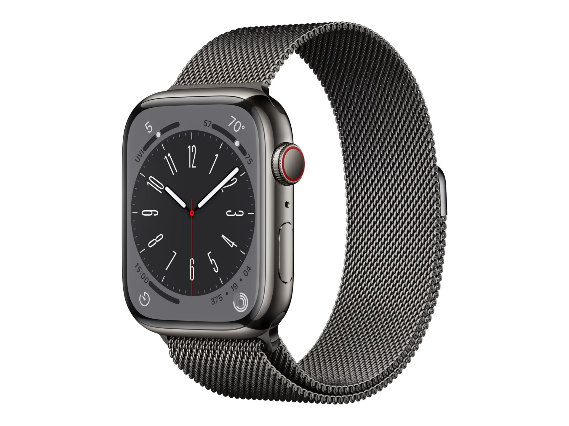 Apple Watch Series 8 (GPS + Cellular) - 45mm Graphite Stainless Steel Case with Graphite Milanese Loop - 32 GB