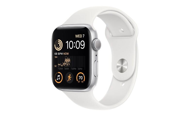 Silver aluminum shop white sport band