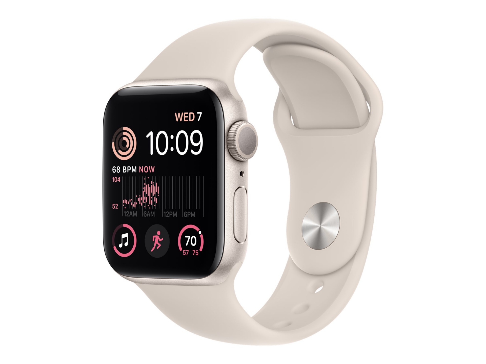 Apple Watch SE 2nd generation (GPS) - 40mm Starlight Aluminum Case with M/L Starlight Sport Band - 32 GB