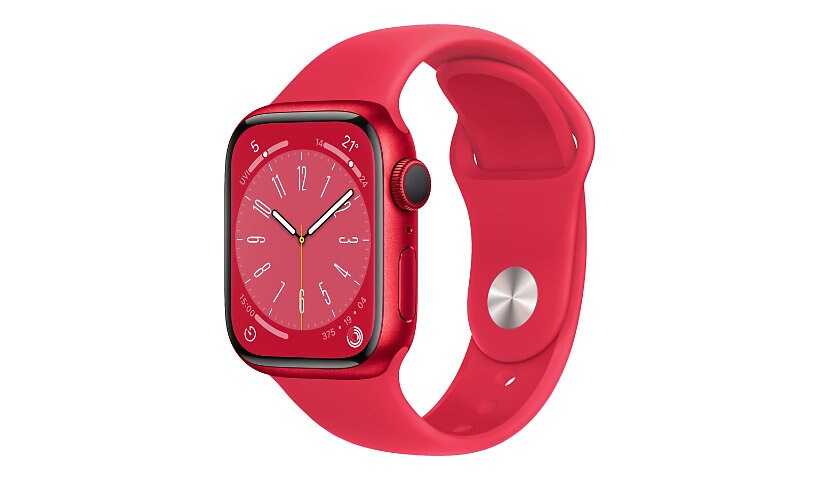 Apple Watch Series 8 (GPS) - 41mm (PRODUCT)RED Aluminum Case with M/L (PRODUCT)RED Sport Band - 32 GB