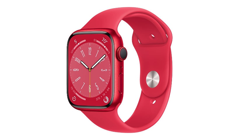 Apple Watch Series 8 (GPS) - 45mm (PRODUCT)RED Aluminum Case with M/L (PRODUCT)RED Sport Band - 32 GB