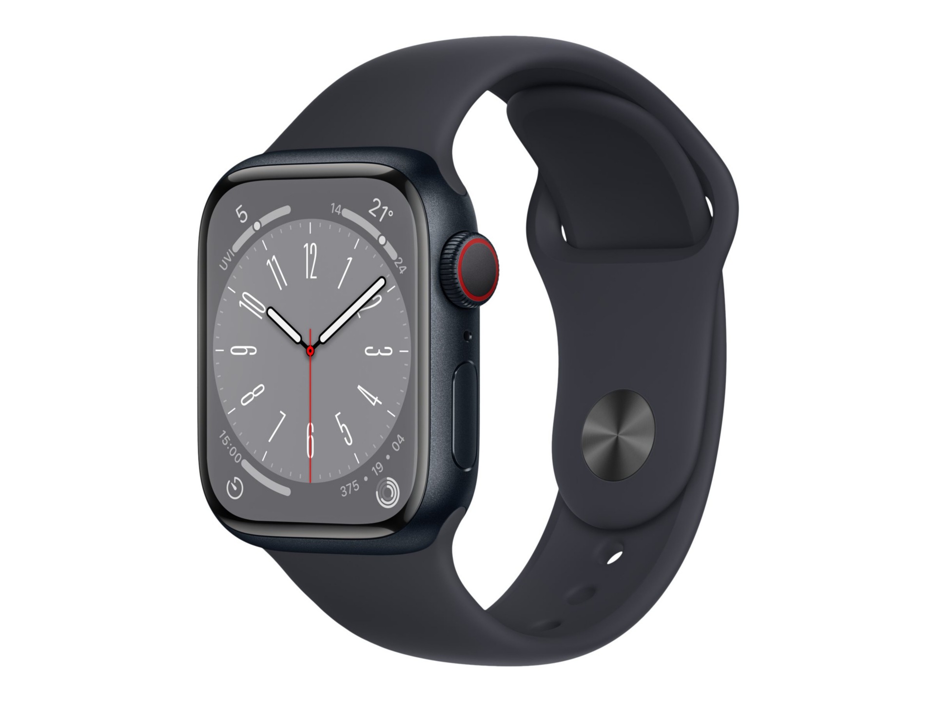 Apple Watch Series 8 (GPS + Cellular) - midnight aluminum - smart watch with sport band - midnight - 32 GB