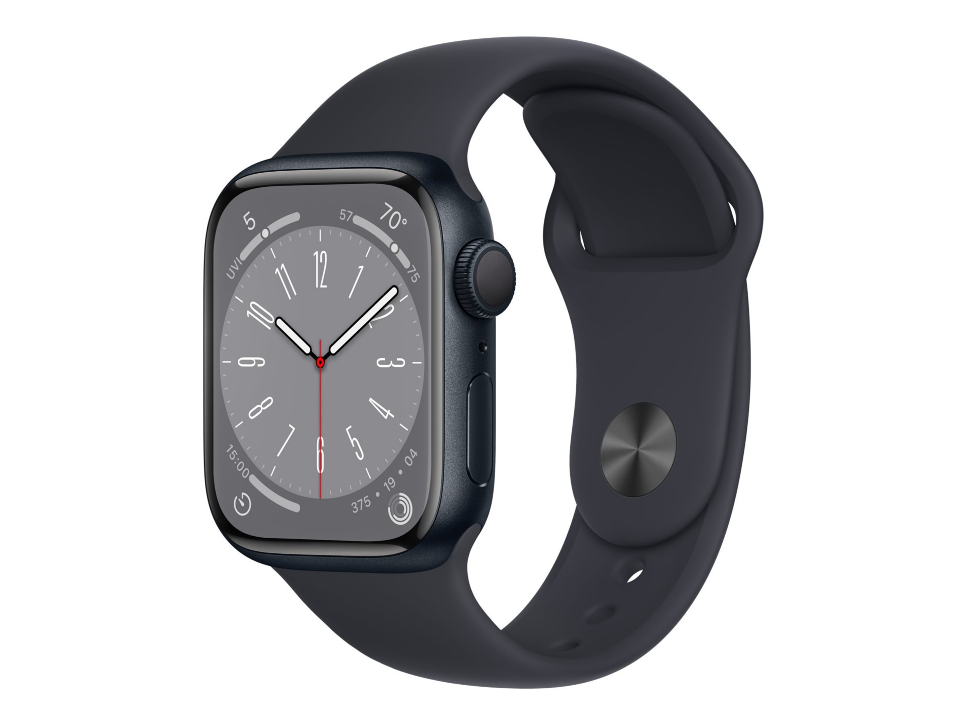 Apple Watch Series 8 (GPS) - 41mm Midnight Aluminum Case with S/M Midnight Sport Band - 32 GB