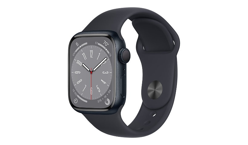 Apple Watch Series 8 (GPS) - 41mm Midnight Aluminum Case with S/M Midnight Sport Band - 32 GB