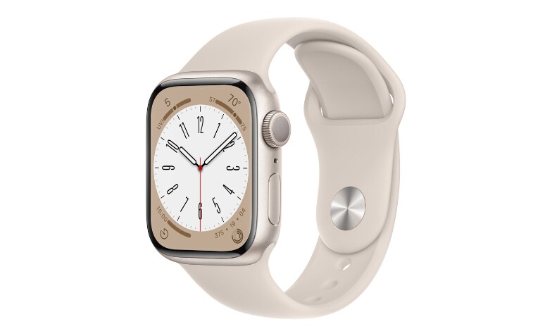 Apple Watch Series 8 (GPS) - starlight aluminum - smart watch with sport  band - starlight - 32 GB