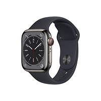 Apple Watch Series 8 (GPS + Cell) 41mm Graphite Steel Case w S/M Sport Band