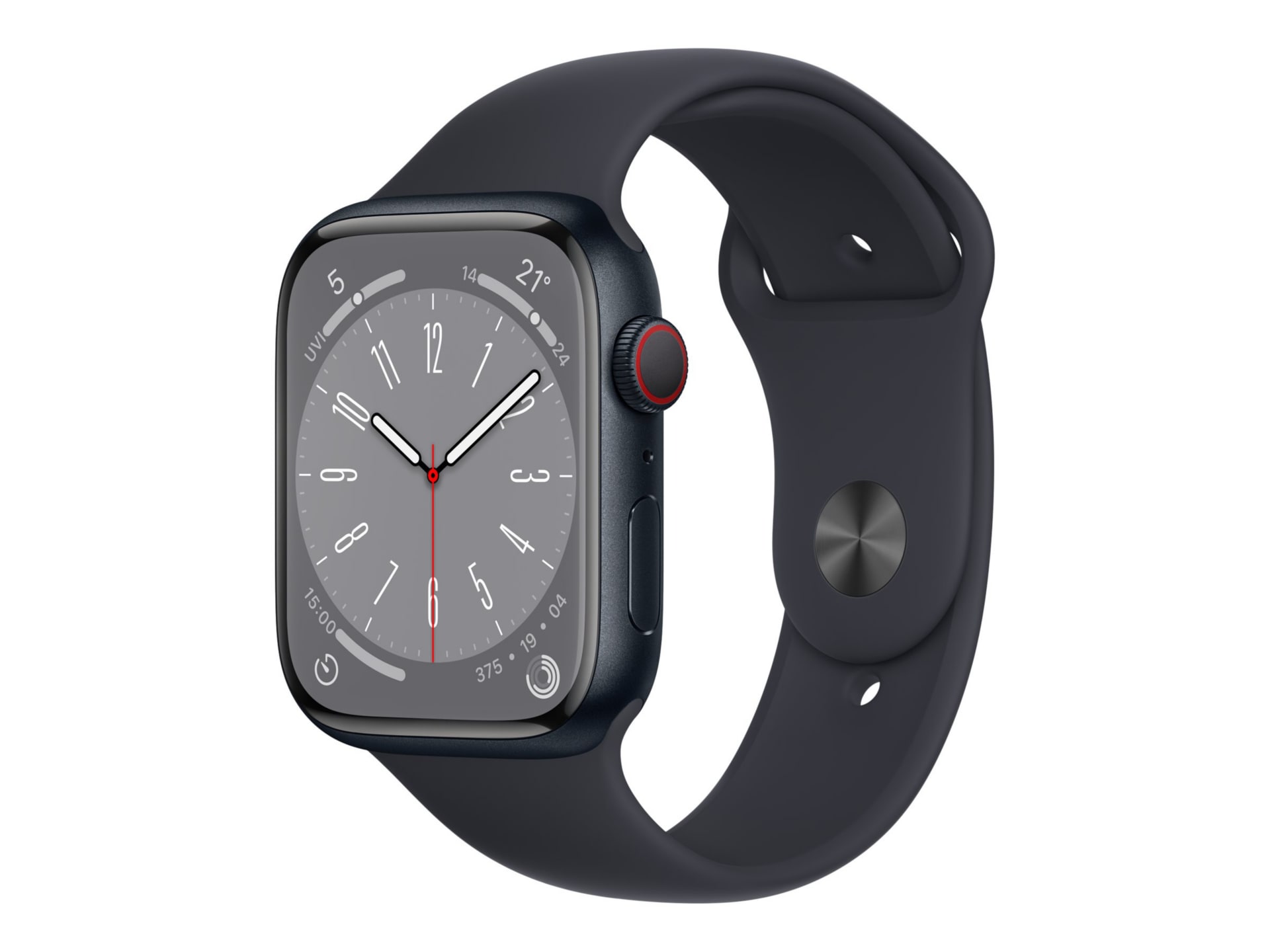 Apple Watch Series 8 (GPS + Cell) 45mm Midnight Aluminum Case w S/M Sport B