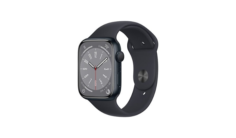 Apple Watch Series 8 (GPS + Cellular) - 45mm Midnight Aluminum Case with S/M Midnight Sport Band - 32 GB