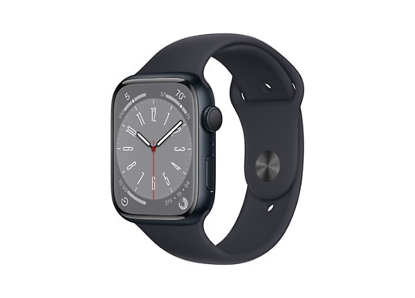 Apple Watch Series 8 (GPS + Cellular) - 45mm Midnight Aluminum Case with  S/M Midnight Sport Band - 32 GB