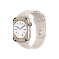 Apple Watch Series 8 (GPS + Cell) 45mm Starlight Aluminum Case w S/M Sport