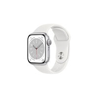 Apple Watch Series 8 (GPS) - 41mm Silver Aluminum Case with S/M White Sport Band - 32 GB