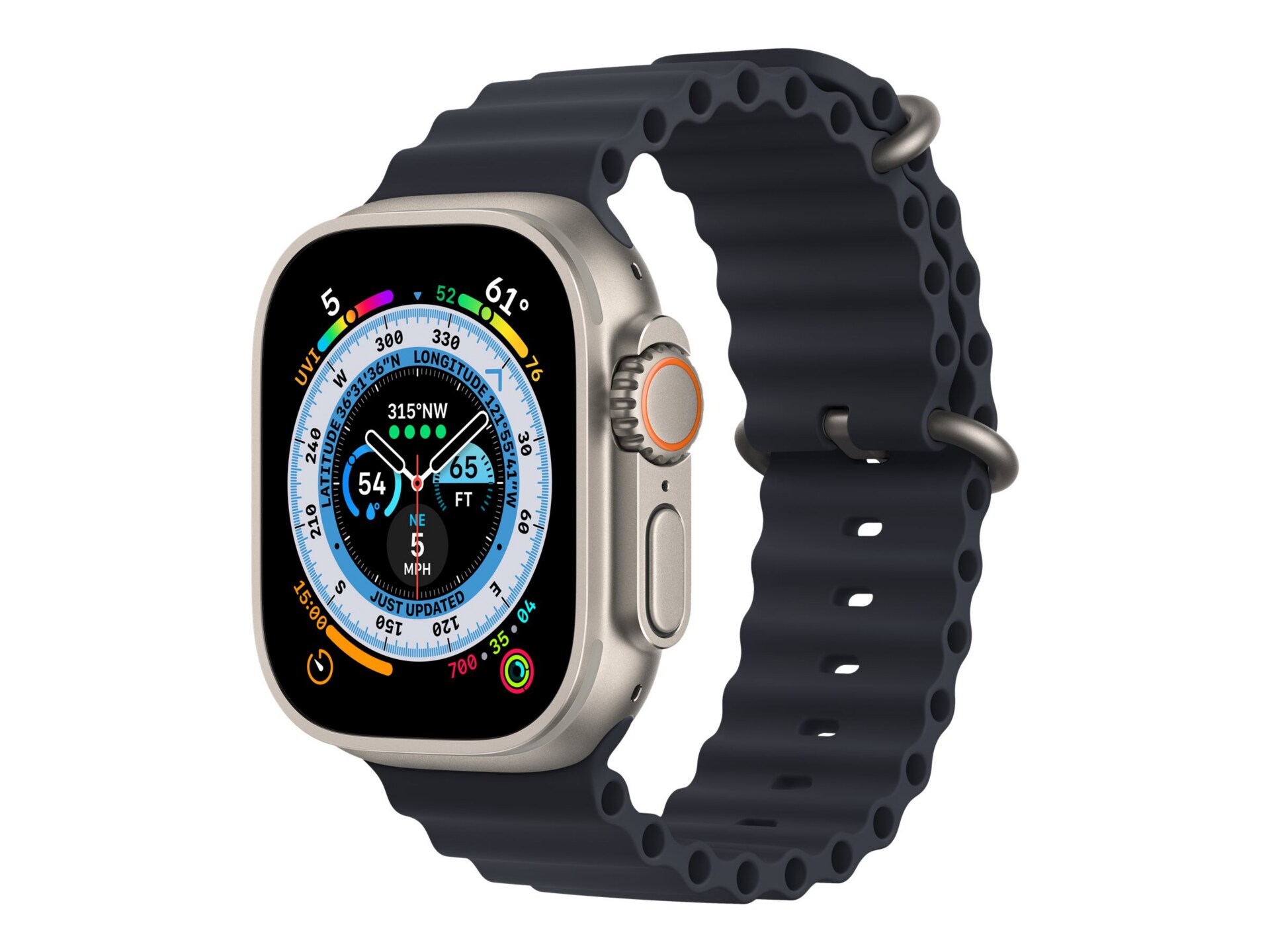 Tilbageholdenhed Repræsentere Universitet Apple Watch Ultra - titanium - smart watch with Ocean band - midnight - 32  GB - MQET3LL/A - Smartwatches - CDW.com
