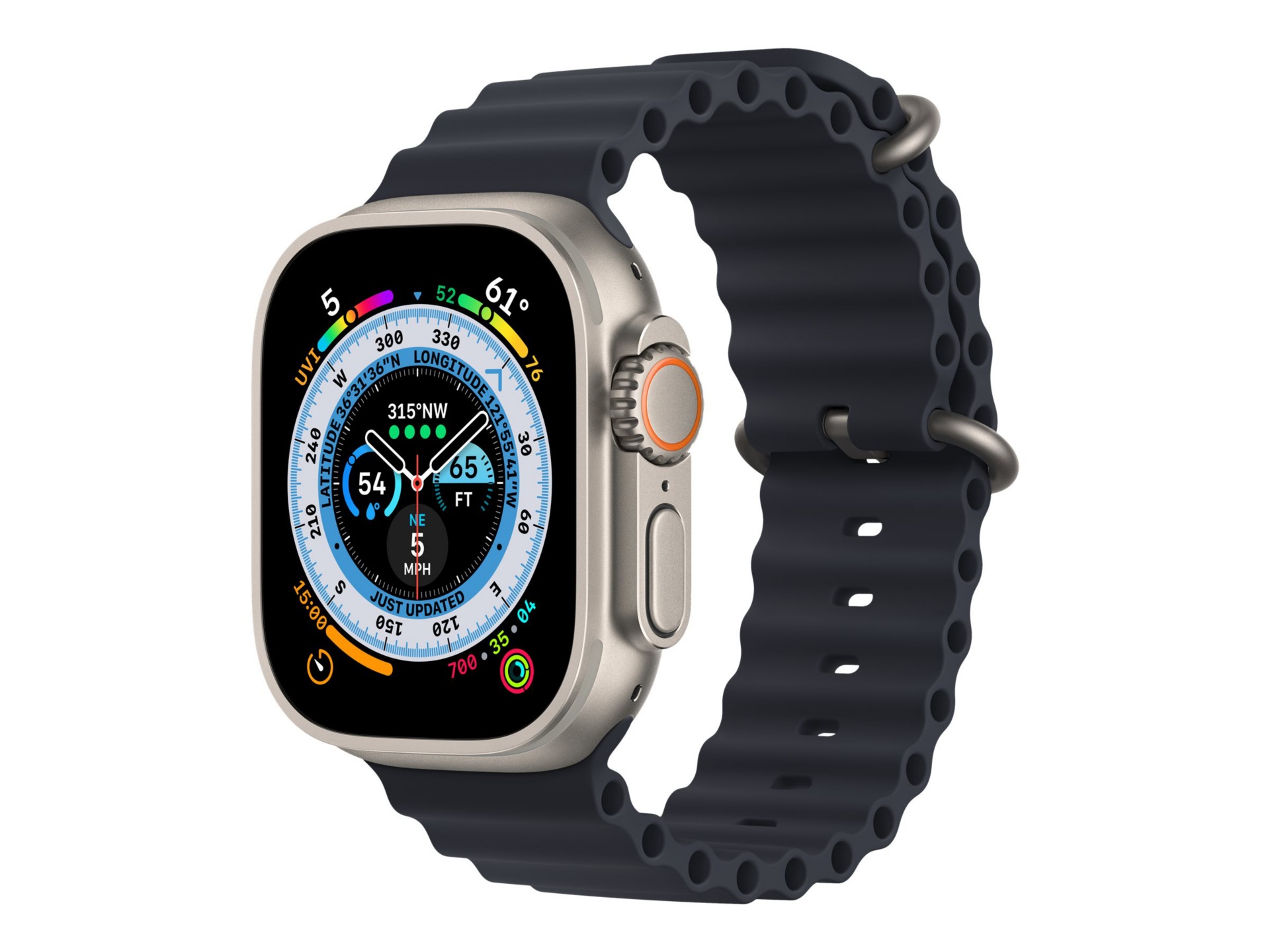 Apple Watch Ultra - titanium - smart watch with Ocean band - midnight - 32 GB