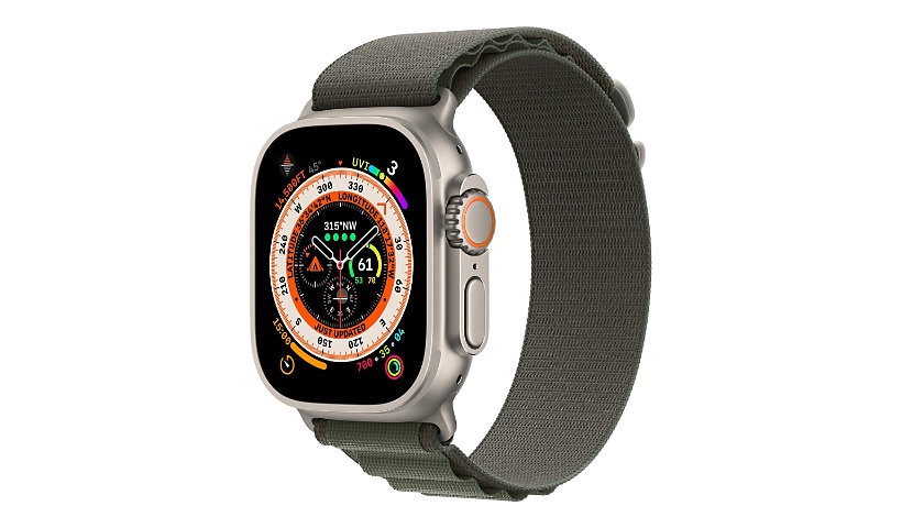 Apple Watch Ultra (GPS + Cellular) - 49mm Titanium Case with Medium Green Alpine Loop - 32 GB