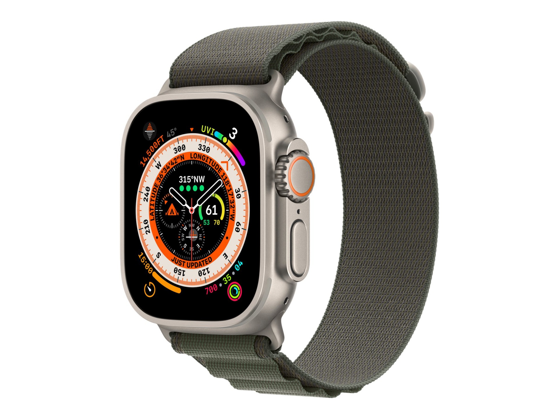 Apple Watch Ultra - titanium - smart watch with Alpine Loop - green - 32 GB