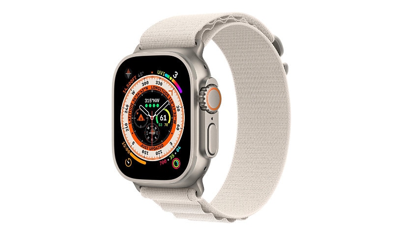 Apple Watch Ultra (GPS + Cellular) - 49mm Titanium Case with Small Starlight Alpine Loop - 32 GB