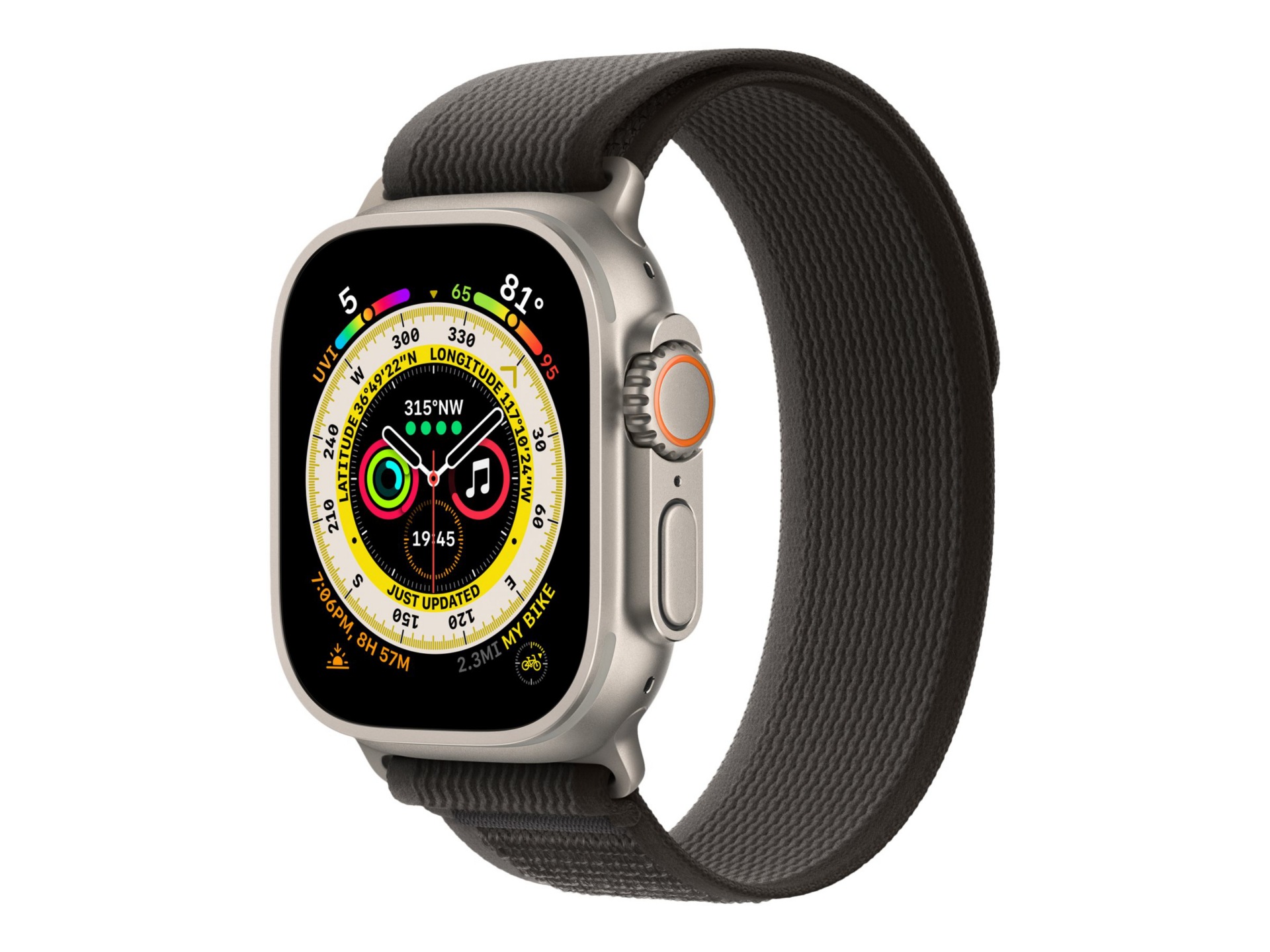 Apple Watch Ultra - titanium - smart watch with Trail Loop - black/gray - 32 GB