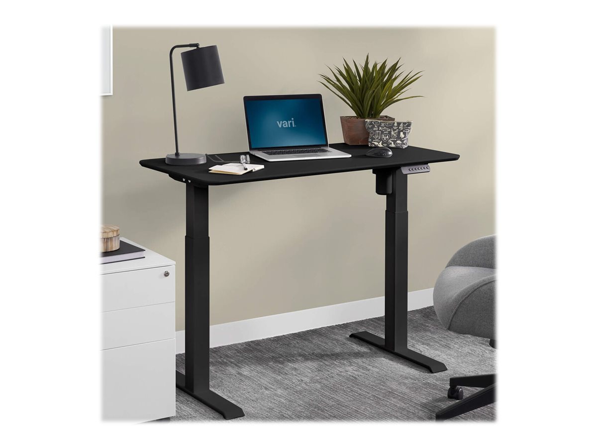 VARI - sit/standing desk - rectangular with contoured side - black