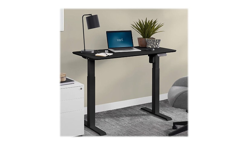 VARI - sit/standing desk - rectangular with contoured side - black
