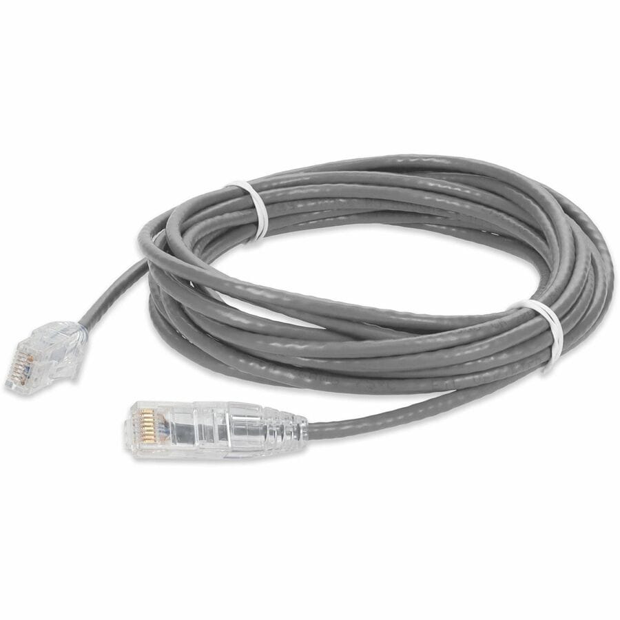 Proline 15ft Gray CAT 6A Slim PVC Ethernet Cable Snagless Clear-Claw RJ-45 M/M