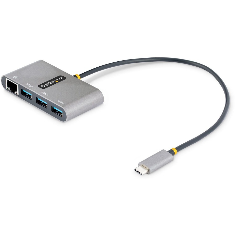 StarTech.com 3-Port USB-C Hub with Ethernet, 3x USB-A, Gigabit Ethernet, US