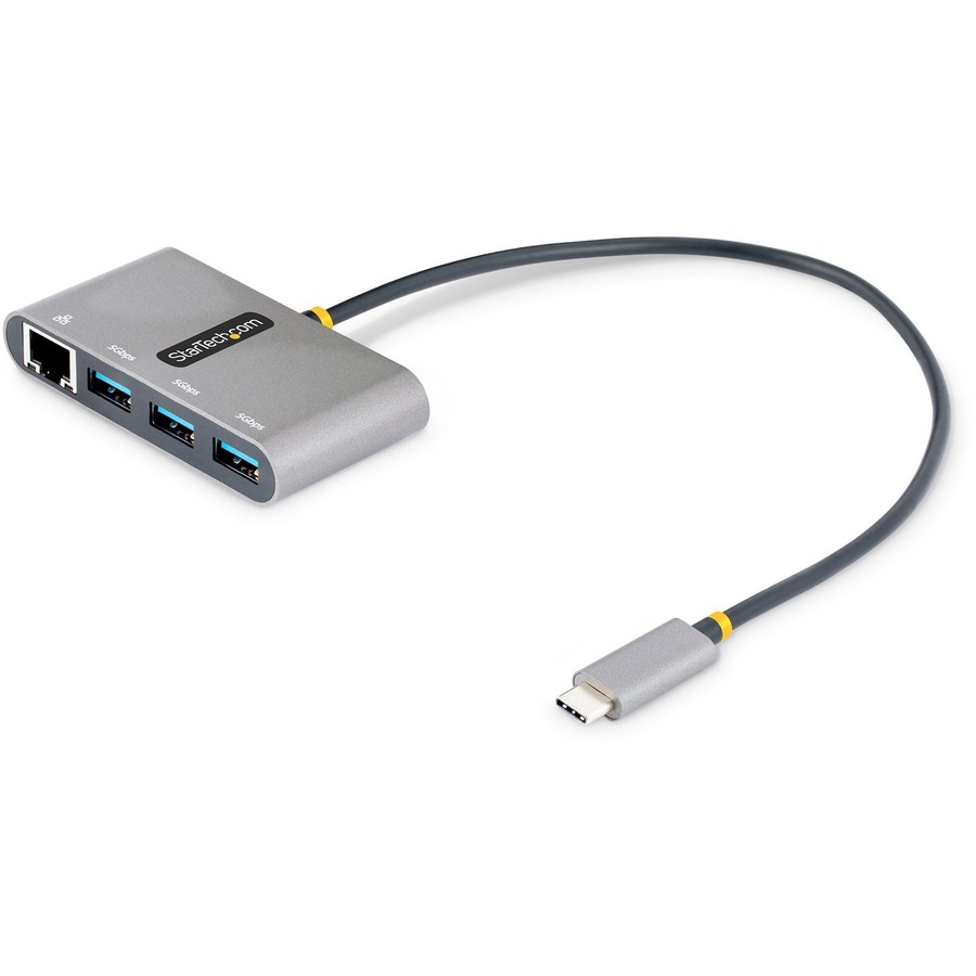 StarTech.com 3-Port USB-C Hub with Ethernet 3x USB-A GbE USB 3.0 5Gbps Bus-Powered Portable