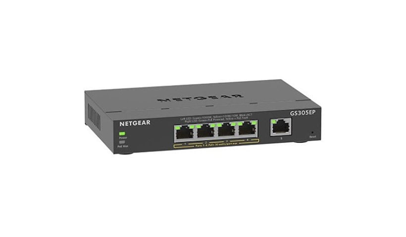 Netgear 5-Port Gigabit Ethernet SOHO Smart Managed Plus PoE Switch with 4-Port PoE+