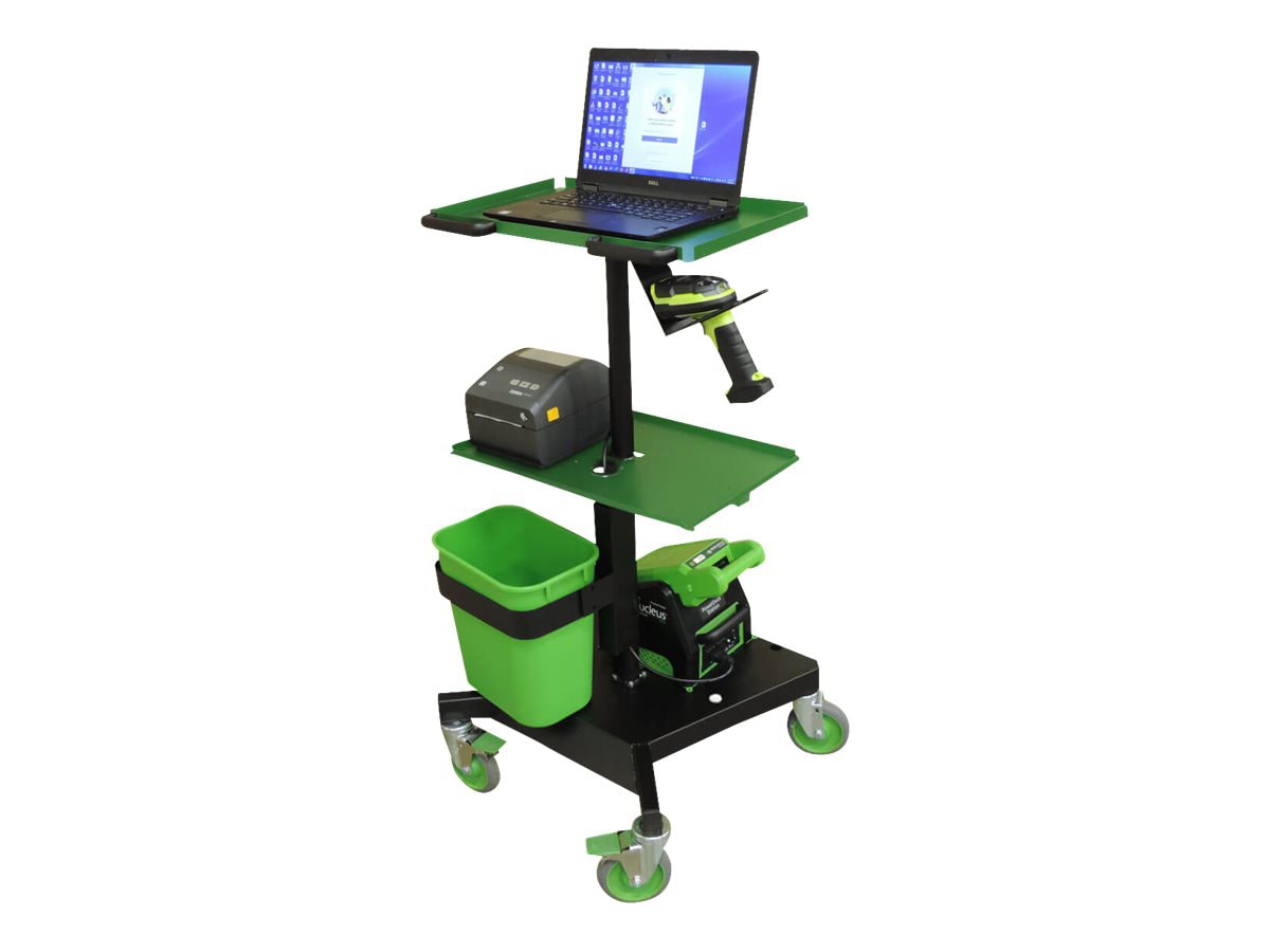 Newcastle Systems LT Series - chariot - pour ordinateur portable/imprimante/scanner - vert & noir