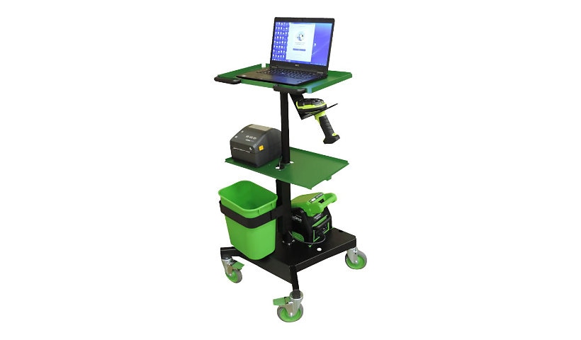 Newcastle Systems LT Series - cart - for notebook / printer / scanner - green & black