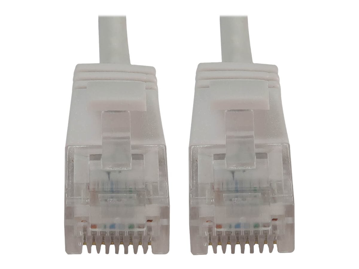 Tripp Lite Cat6a Ethernet Cable Snagless Molded Slim 10G PoE M/M White 1ft
