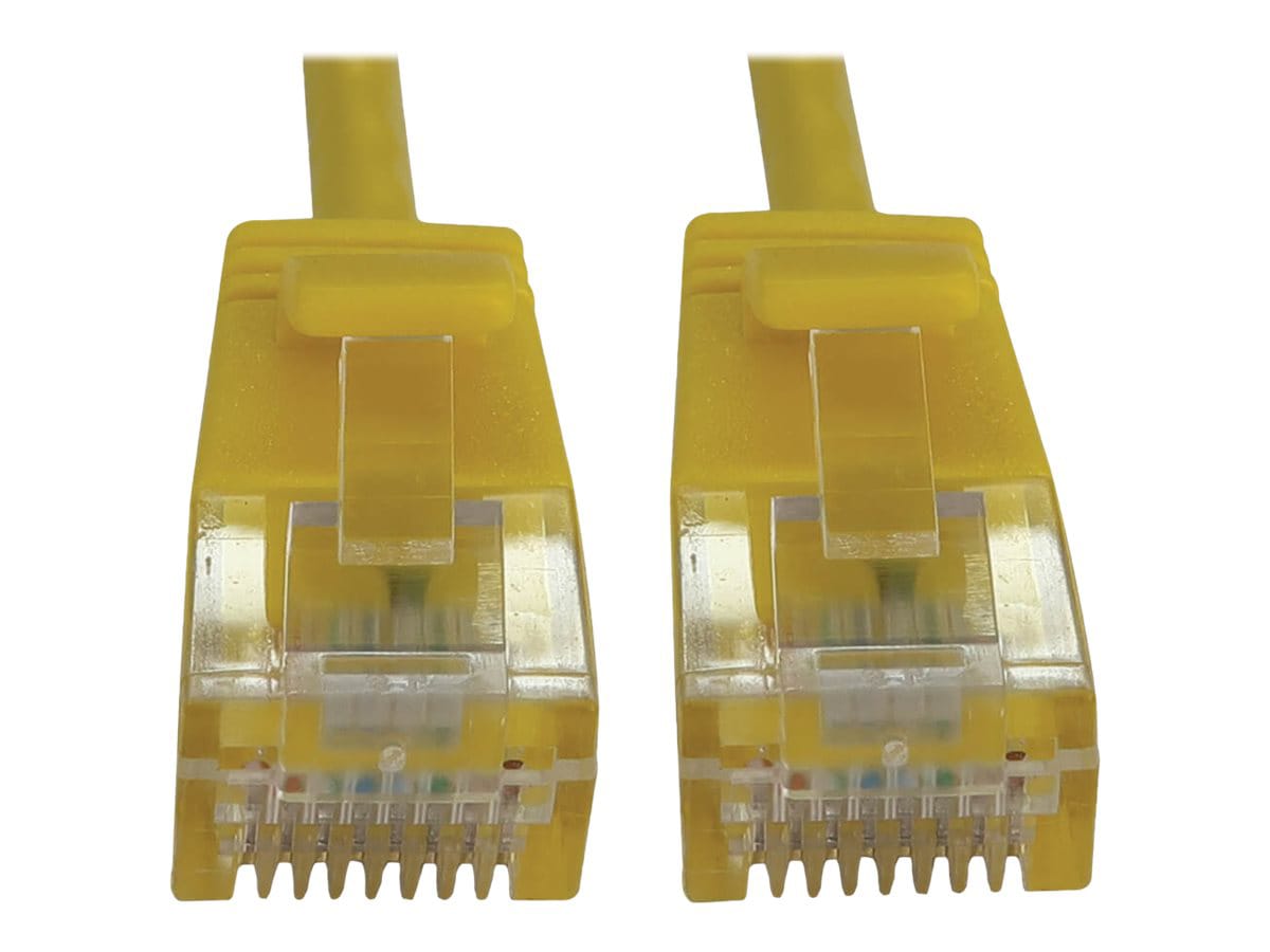 Tripp Lite Cat6a Ethernet Cable Snagless Molded Slim 10G PoE M/M Yellow 1ft