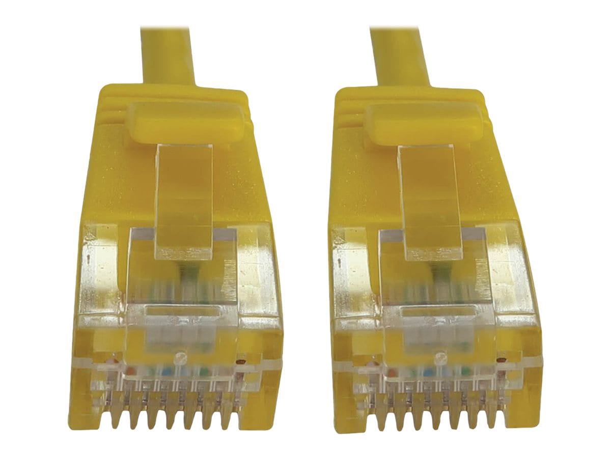 Tripp Lite Cat6a Ethernet Cable Snagless Molded Slim 10G PoE M/M Yellow 2ft