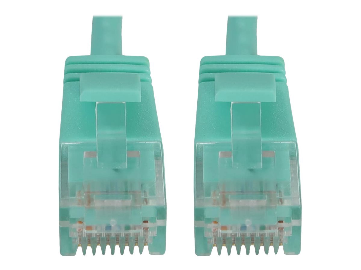 Eaton Tripp Lite Series Cat6a 10G Snagless Molded Slim UTP Ethernet Cable (RJ45 M/M), PoE, Aqua, 7 ft. (2.1 m) - network
