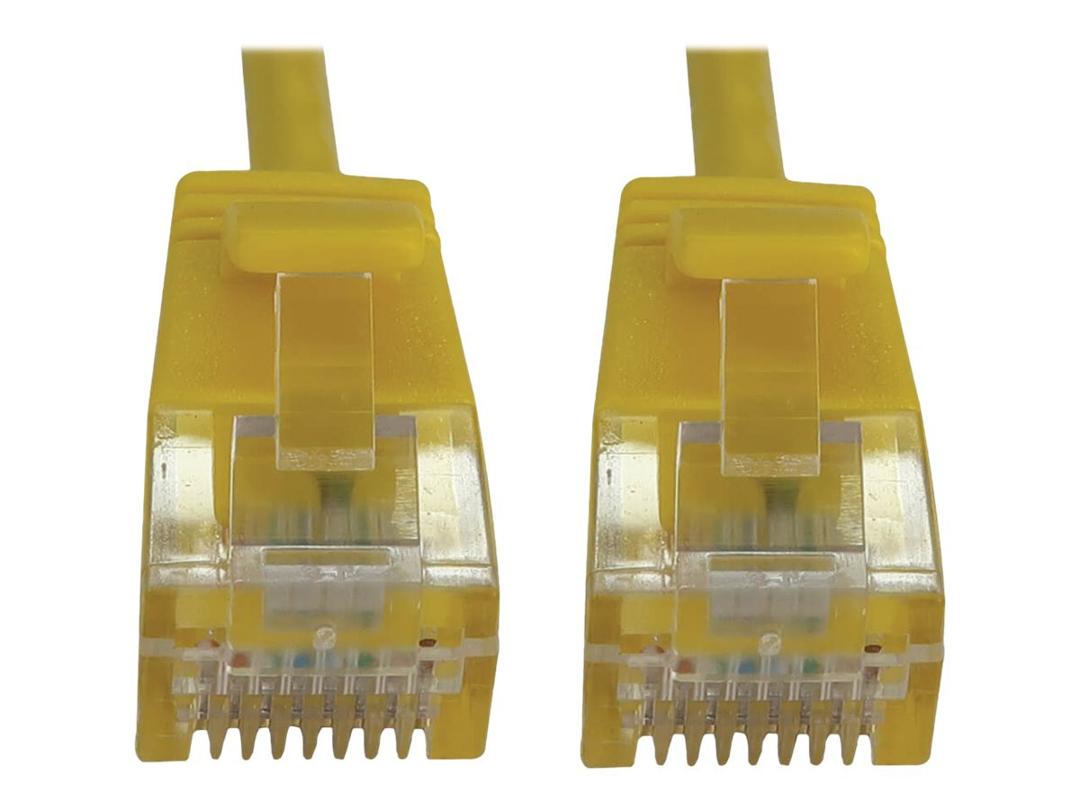 Eaton Tripp Lite Series Cat6a 10G Snagless Molded Slim UTP Ethernet Cable (RJ45 M/M), PoE, Yellow, 15 ft. (4.6 m) -