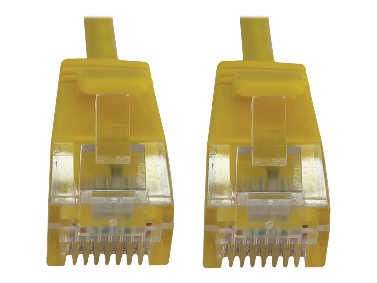 Eaton Tripp Lite Series Cat6a 10G Snagless Molded Slim UTP Ethernet Cable (RJ45 M/M), PoE, Yellow, 25 ft. (7.6 m) -