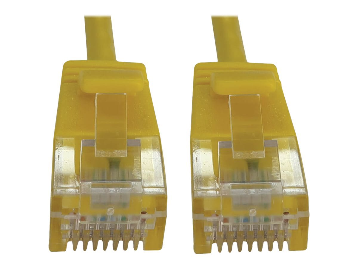 Eaton Tripp Lite Series Cat6a 10G Snagless Molded Slim UTP Ethernet Cable (RJ45 M/M), PoE, Yellow, 6 in. (15 cm) -