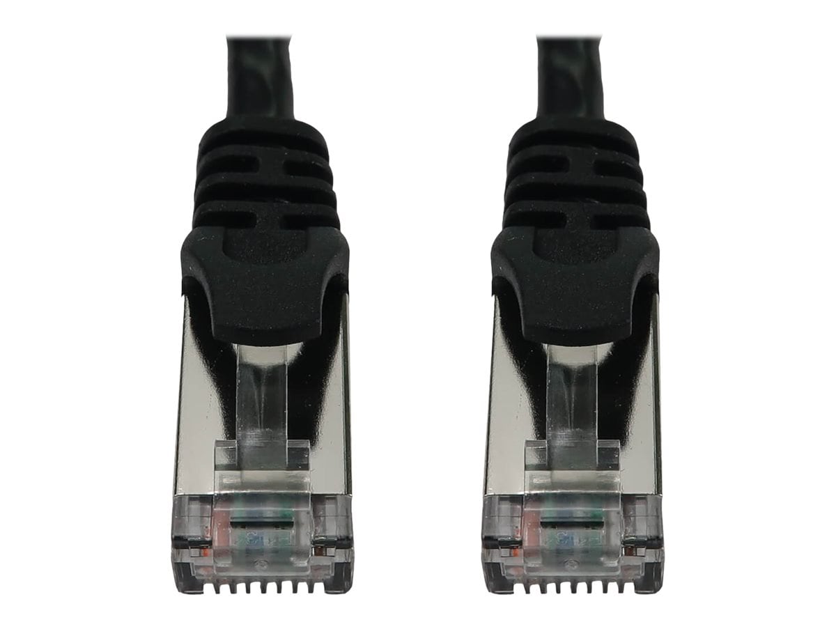 Eaton Tripp Lite Series Cat6a 10G Snagless Shielded Slim STP Ethernet Cable (RJ45 M/M), PoE, Black, 1 ft. (0.3 m) -
