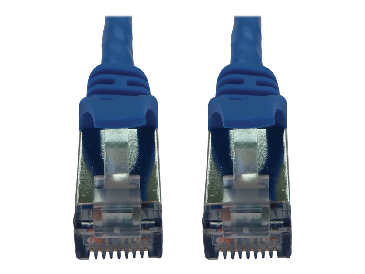 Eaton Tripp Lite Series Cat6a 10G Snagless Shielded Slim STP Ethernet Cable (RJ45 M/M), PoE, Blue, 1 ft. (0.3 m) -