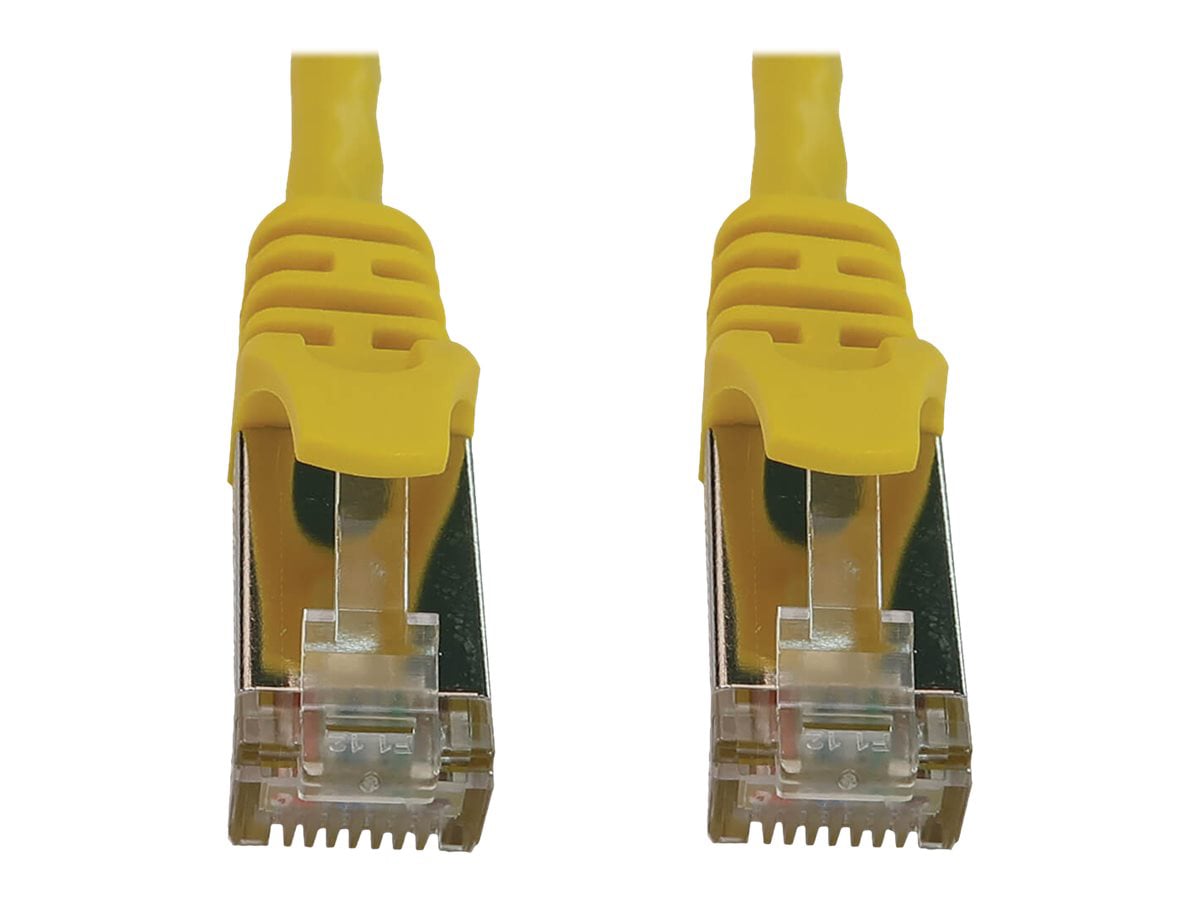 Eaton Tripp Lite Series Cat6a 10G Snagless Shielded Slim STP Ethernet Cable (RJ45 M/M), PoE, Yellow, 1 ft. (0.3 m) -