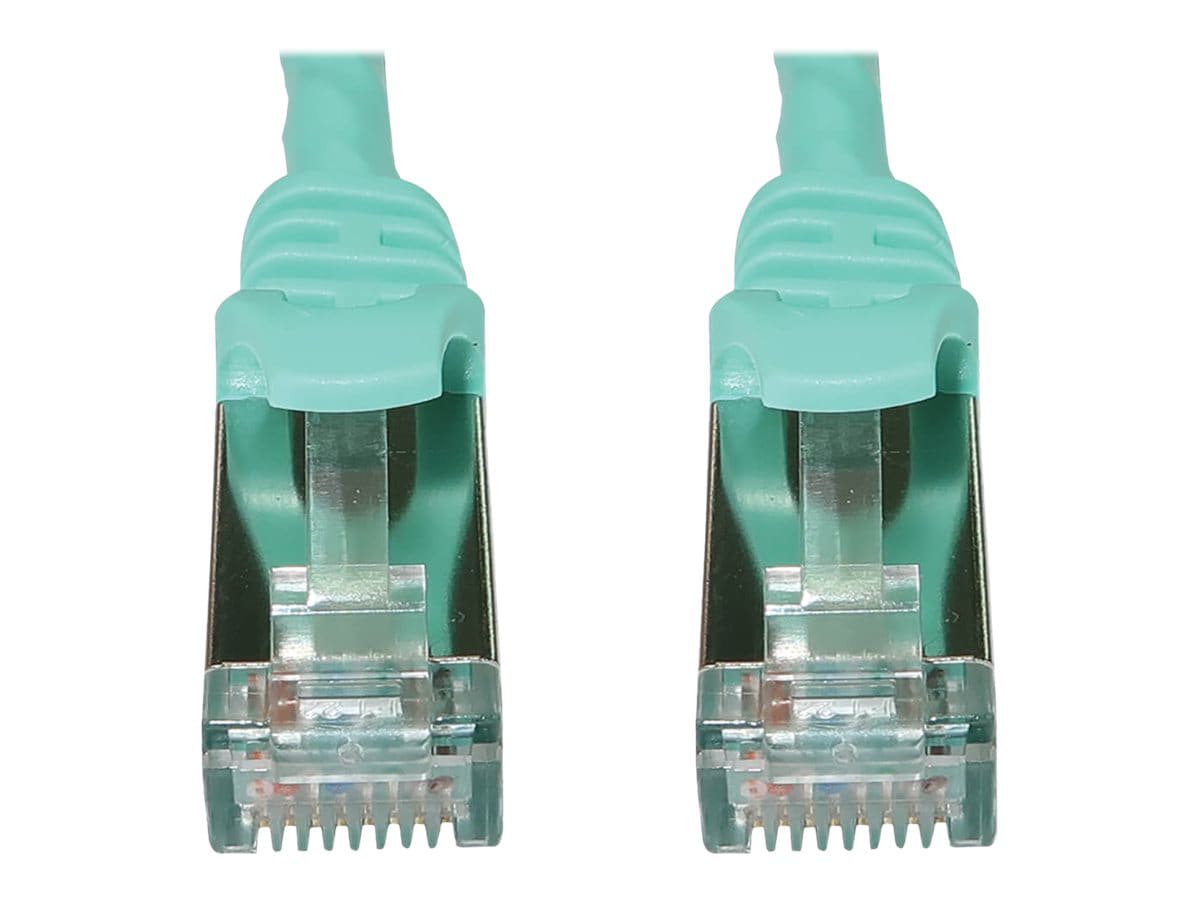 Eaton Tripp Lite Series Cat6a 10G Snagless Shielded Slim STP Ethernet Cable (RJ45 M/M), PoE, Aqua, 3 ft. (0.9 m) -